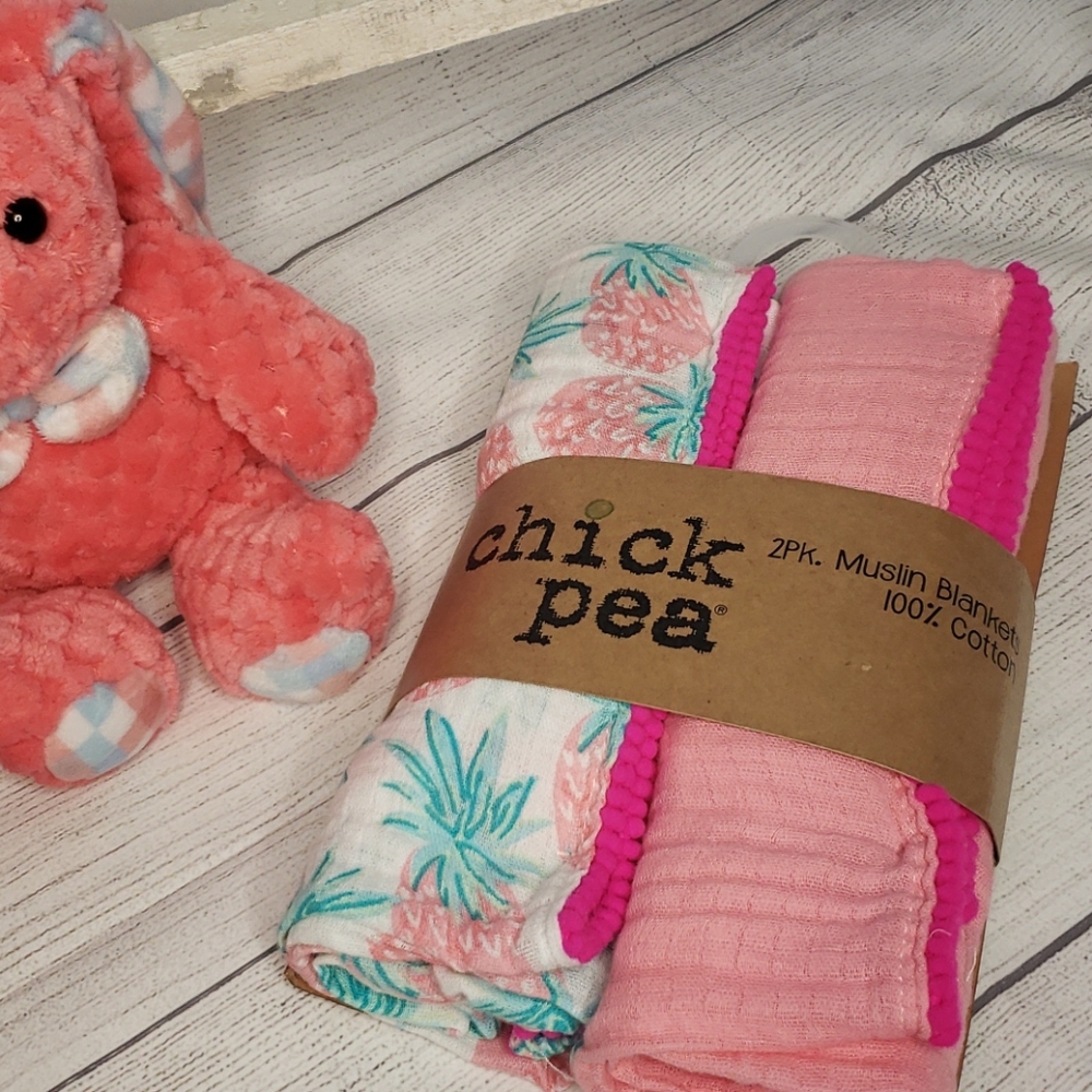 Chick Pea 2Pk muslin swaddling blankets